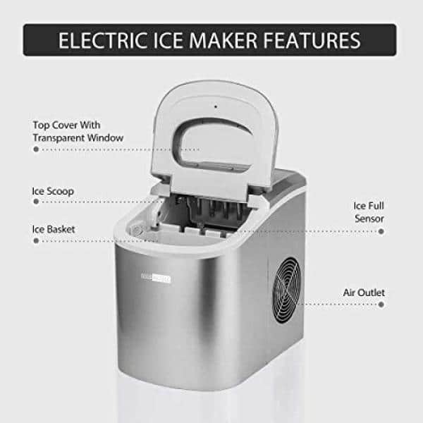 VIVOHOME 9.5in. 27lb./Day Electric Portable Ice Maker with Hand Scoop and  Self Cleaning Function in Navy Blue X003P4D44N - The Home Depot