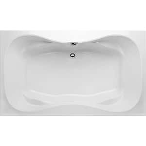 Studio Hourglass 5 ft. Rectangular Drop-in Center Drain Bathtub in White