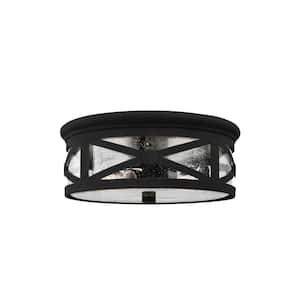 Lakeview 2-Light Black Outdoor Ceiling Fixture