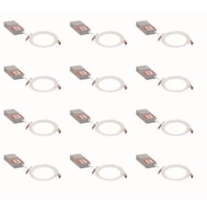 Wafer 6 in. Adjustable Lumen and CCT Canless IC Rated Dimmable Integrated LED Recessed Light Trim (12-Pack)