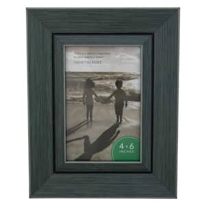 9.25 in. Gray and Black Classical Rectangular 4 in. x 6 in. Photo Picture Frame