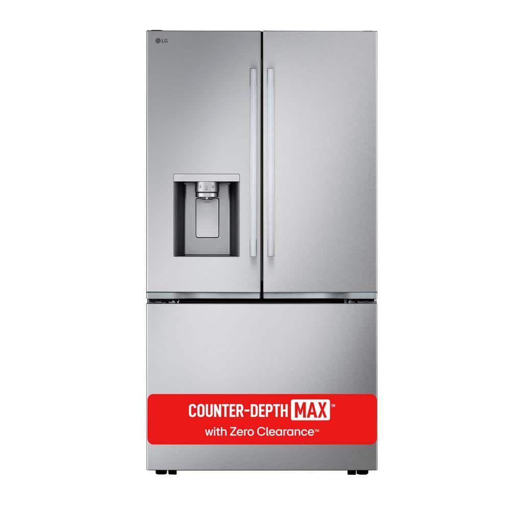 LG 24 cu. ft Counter Depth MAX 3 Door French Door Refrigerator with Zero Clearance with Craft Ice in PrintProof STS