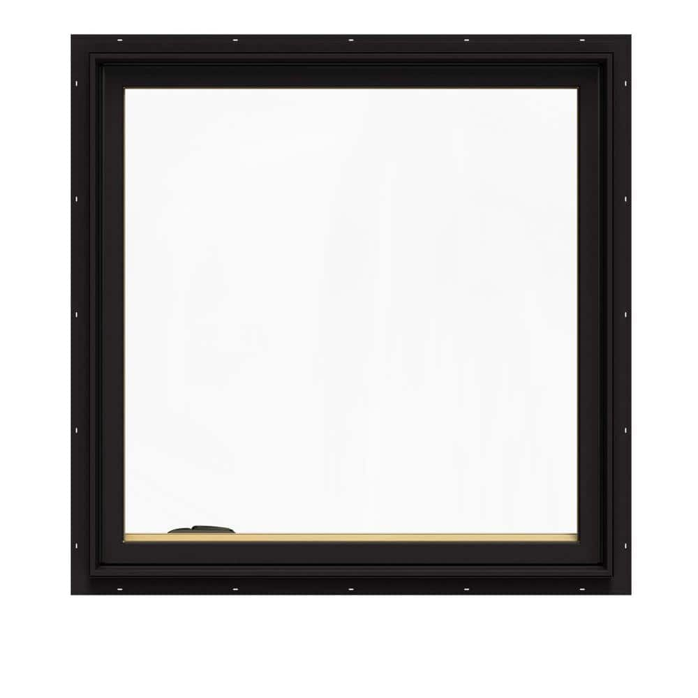 JELD-WEN 36.75 in. x 36.75 in. W-2500 Series Black Painted Clad Wood ...