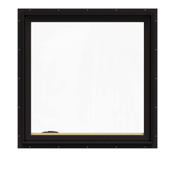 JELD-WEN 36.75 in. x 36.75 in. W-2500 Series Black Painted Clad Wood ...