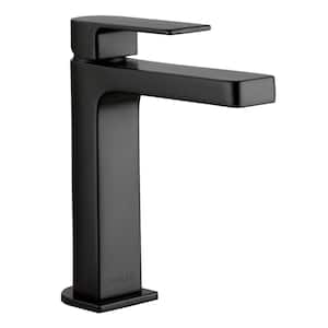 Xander Single Hole Single-Handle Bathroom Faucet with Hi-Arc Spout in Matte Black