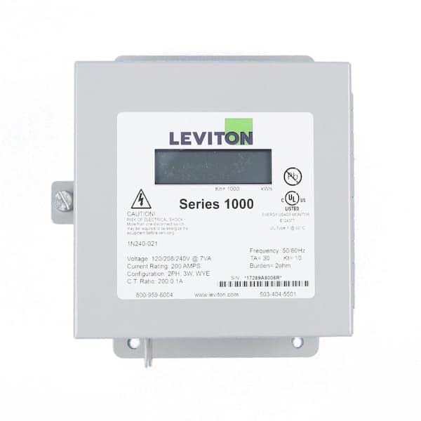 Series 1000 Single Phase Indoor Meter Kit, 120/240-Volt 200 Amp 1P3-Watt with 2 Solid Core CTs, Gray 1K240-2SW