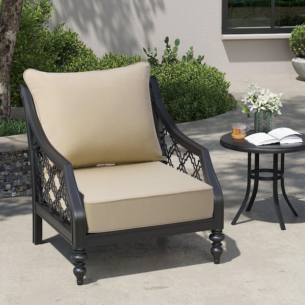 24 x 24 x 20  in.  Sunbrella Deep Seating Cushion Fade Resistant with Pillow Back in Champagne