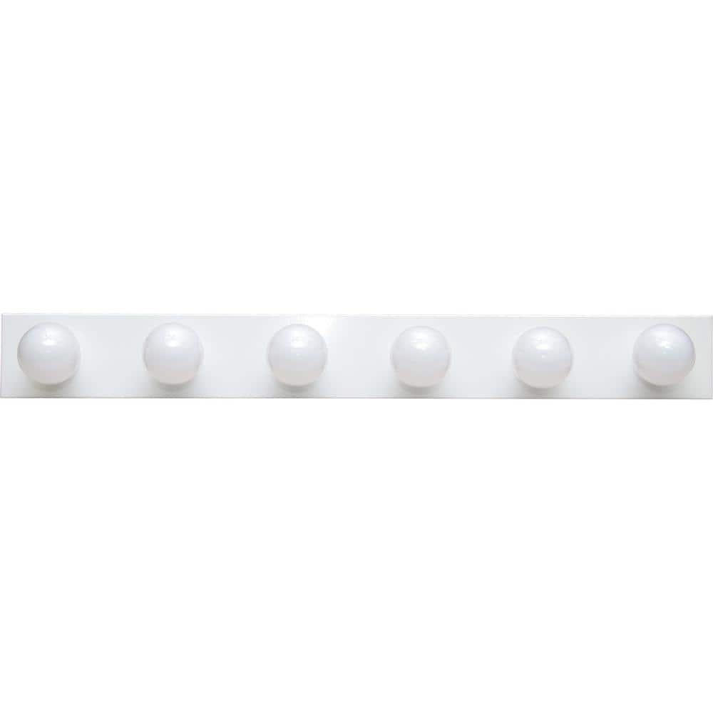 White Metal 6-Light Hardwired Vanity Fixture