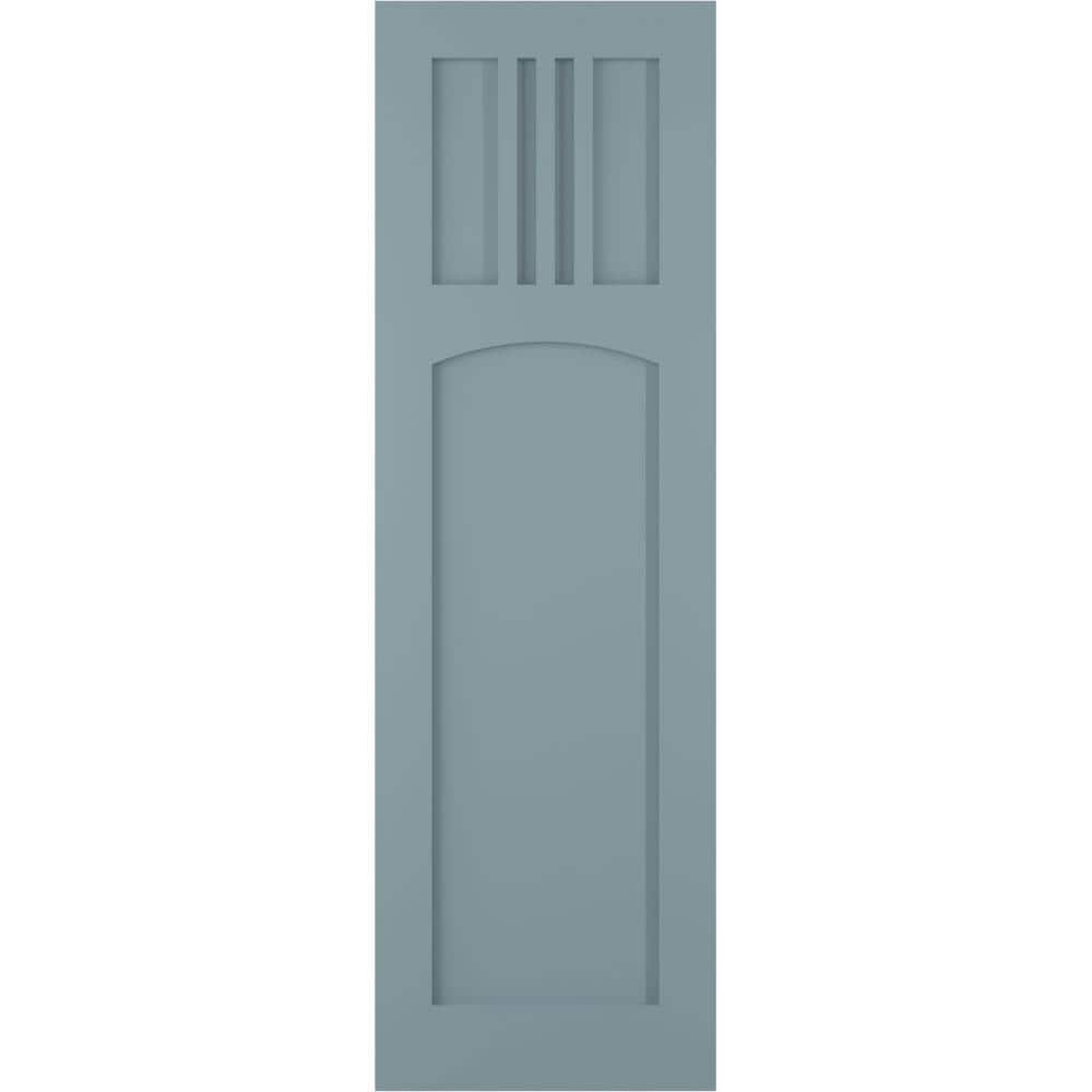 18 in. x 71 in. PVC True Fit San Miguel Mission Style Fixed Mount Flat Panel Shutters Pair in Peaceful Blue price history on PriceWatchPro