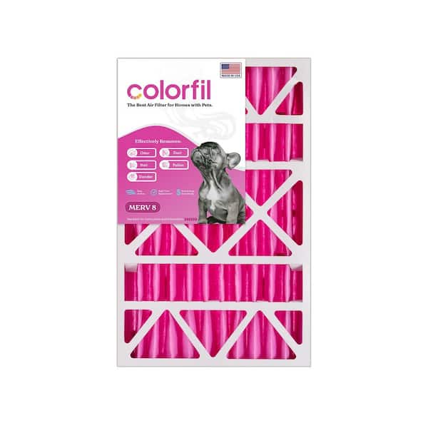 COLORFIL 16 in. x 25 in. x 5 in. Odor Removal and Color Changing Pleated Furnace Air Filter, MERV 8 (2-Pack)