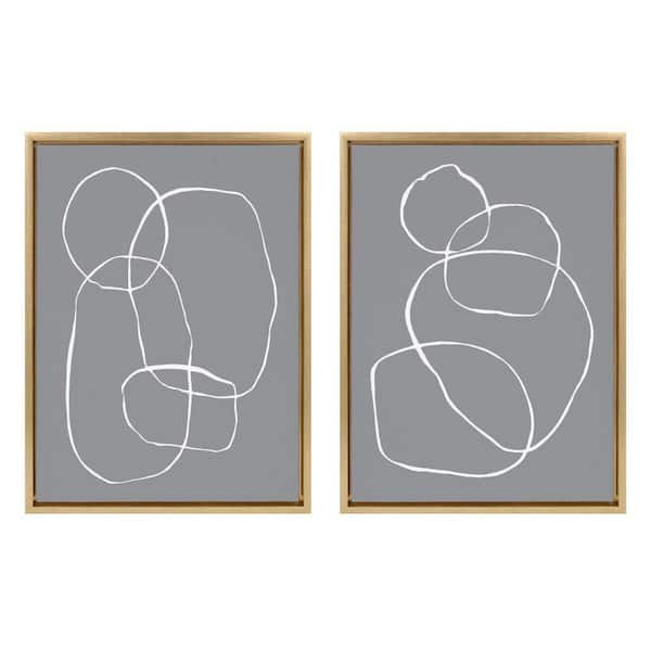 Kate and Laurel Sylvie Modern Circles by Teju Reval of SnazzyHues 2 Piece Framed Art Print 24 in. x 18 in.