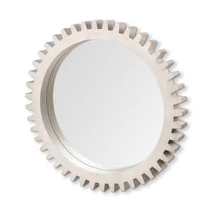 Medium Round White Modern Mirror (35.5 in. H x 35.5 in. W)