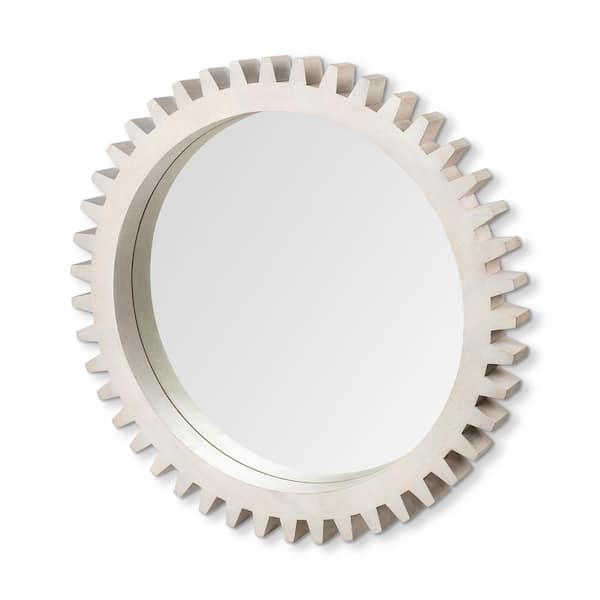 Mercana Medium Round White Modern Mirror (35.5 in. H x 35.5 in. W)