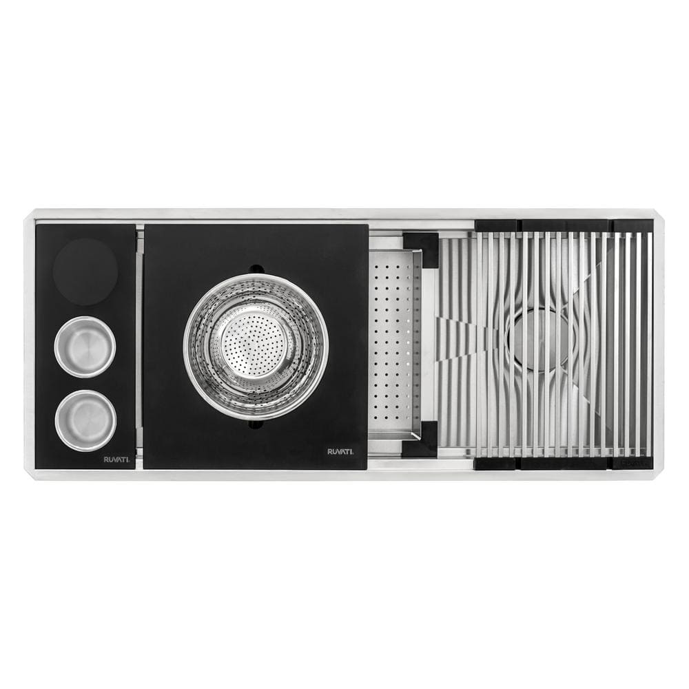 Ruvati 50-inch Stainless Steel Three-Bowl Workstation Sink