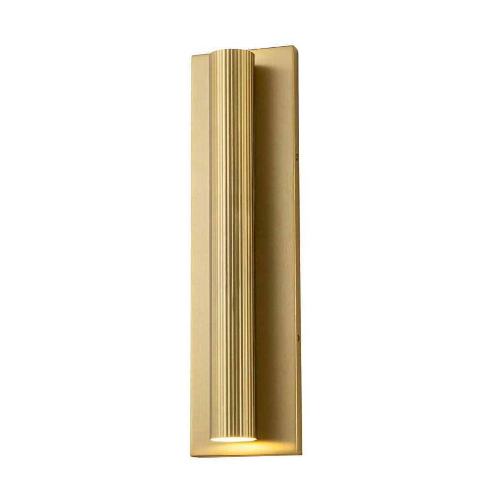 Natalie 17.72 in. 1-Light Modern Industrial Brushed Gold Rectangle Integrated LED Wall Sconce for Bedroom price history on PriceWatchPro
