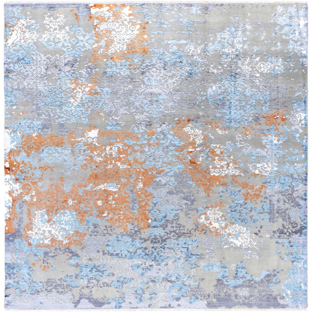 Ikat Gray 8 X 10 Hand-Knotted Silk Wool Indoor Area Rug price history on PriceWatchPro