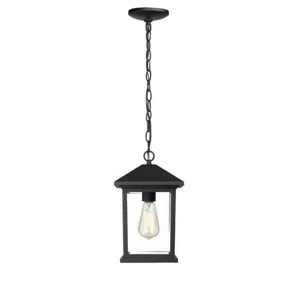Malone 1-Light Black Outdoor Pier Mount