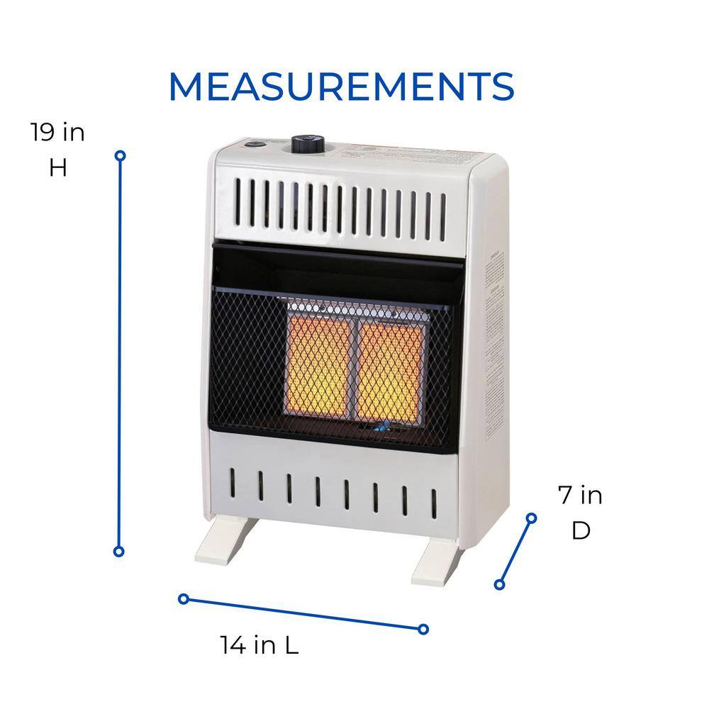 White Propane Infrared Wall-Mount Heater with Thermostat Control
