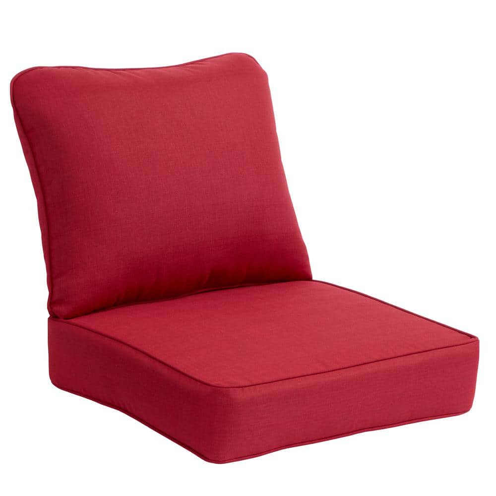 24 in. W x 24 in. D Cushionguard Deep Seat Universal Outdoor Cushion in Chili