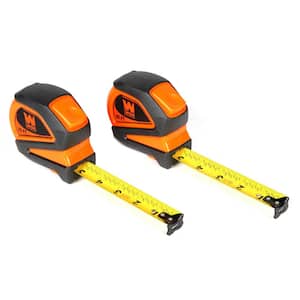 25 ft. Tape Measure with Automatic Brake and Dual-Release Triggers, Two Pack