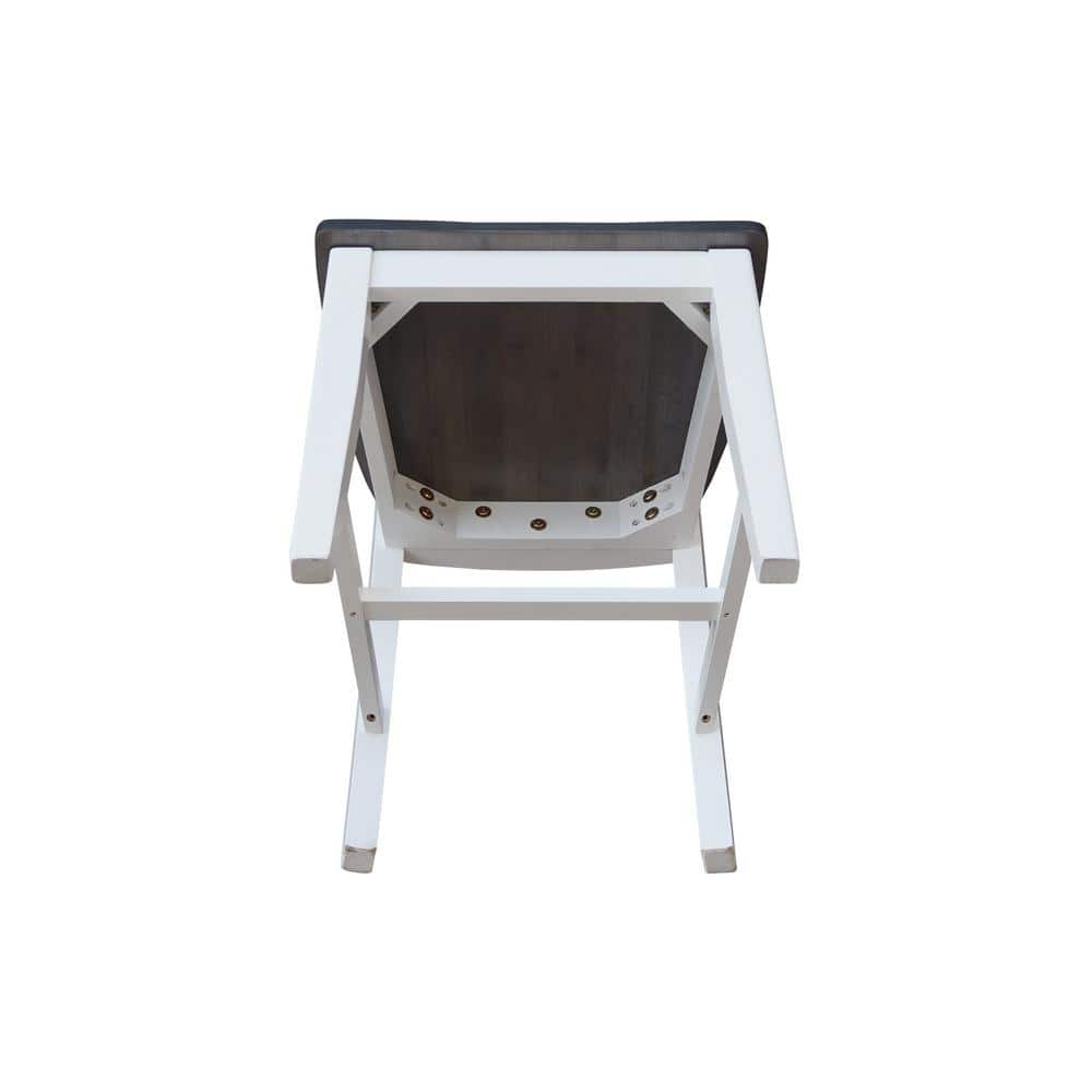 Elegant Gray Slat-Back Solid Wood Side Chair, 43" High