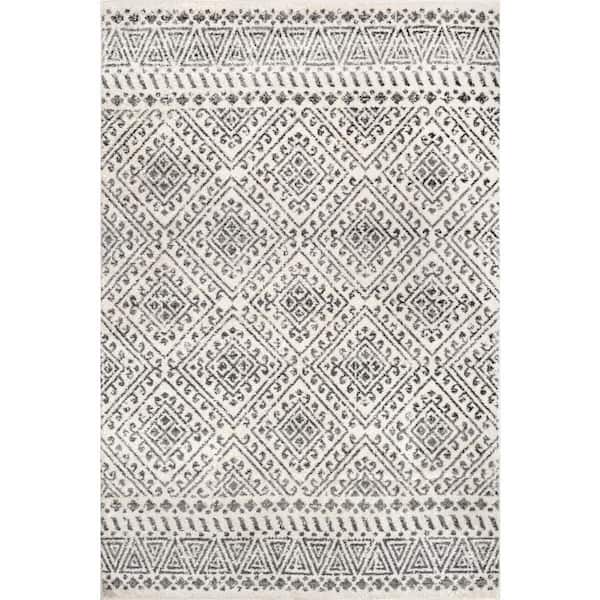 nuLOOM Gem Greek Diamond Trellis Off White 6 ft. 7 in. x 9 ft. Area Rug