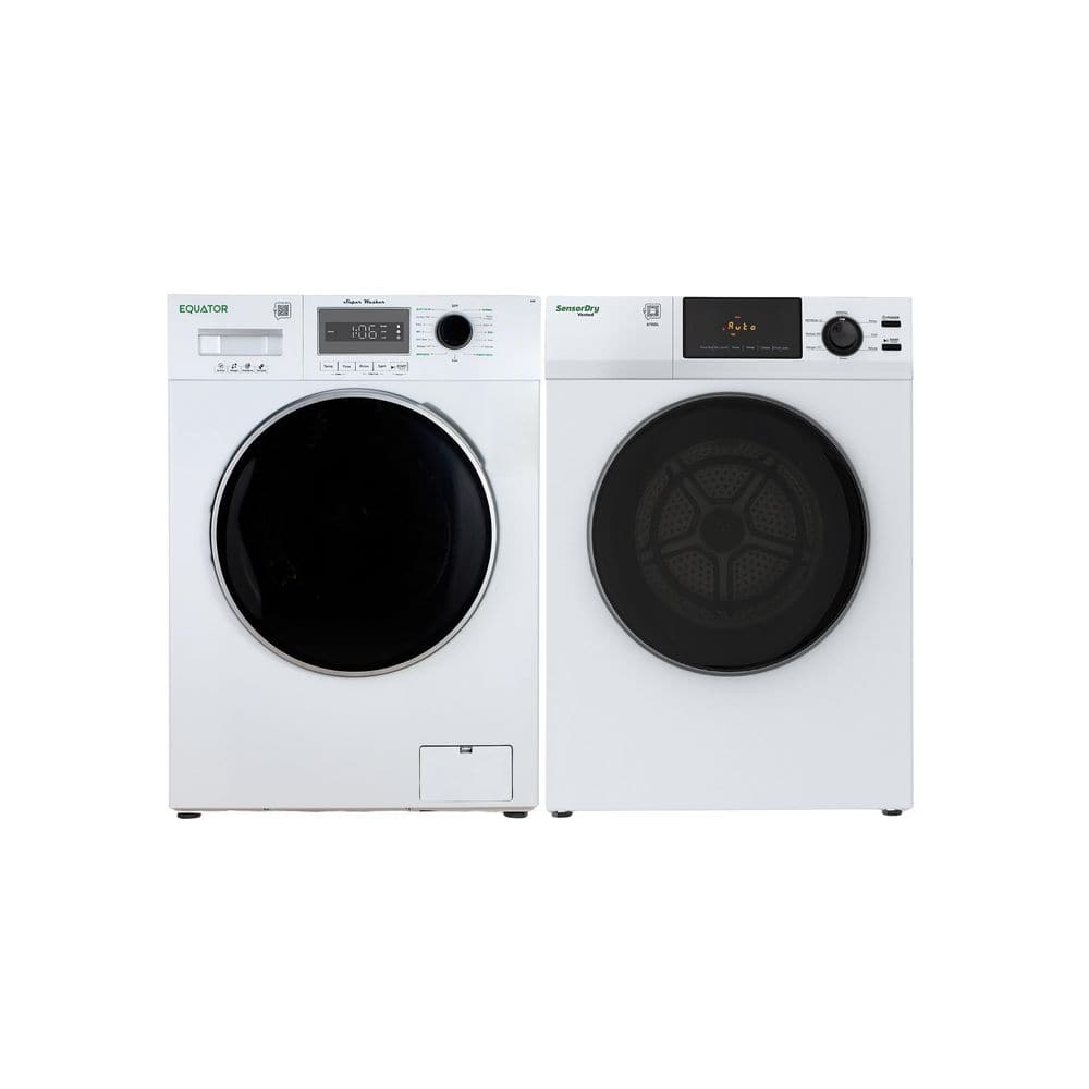2.5 cu. ft. Electric Laundry Center in White with Compact Stackable Washer Dryer