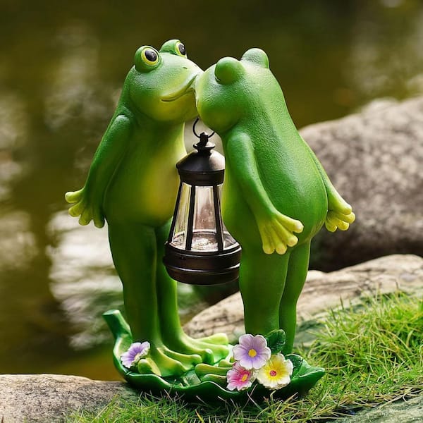 Solar Frogs Statue for Garden Decor L0CPW9XZ7G - The Home Depot