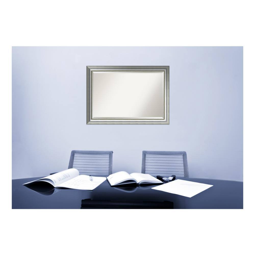 Vegas Burnished Silver Rectangular Wood Wall Mirror