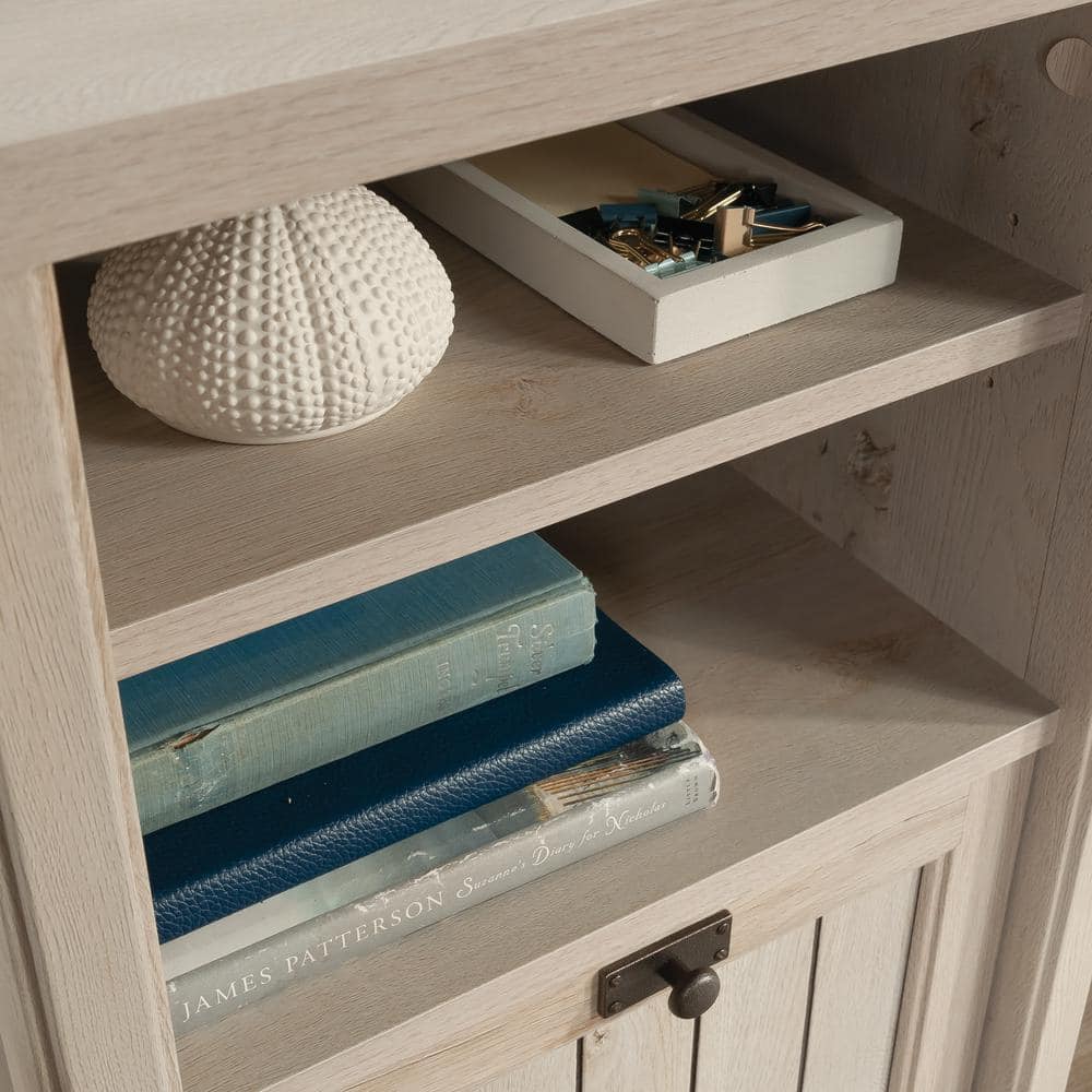 Chalked Chestnut Corner Computer Desk with Drawer and Filing Cabinet