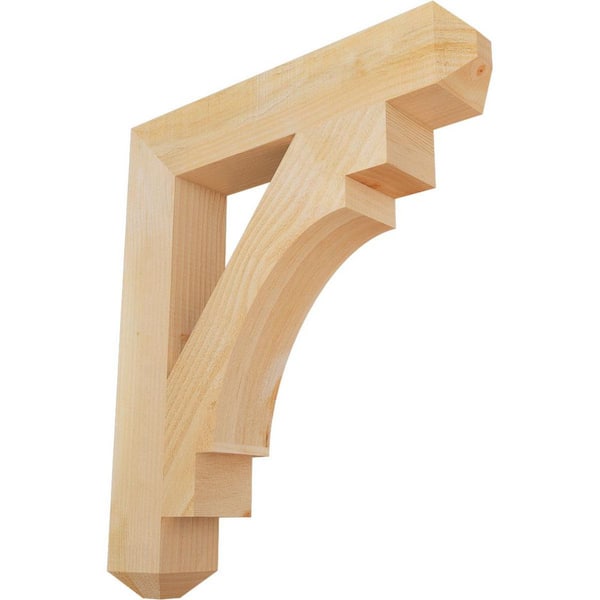 Ekena Millwork 4 in. x 26 in. x 22 in. Douglas Fir Merced Craftsman Rough Sawn Bracket