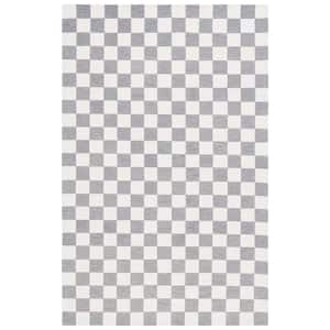 Martha Stewart Gray/Ivory 3 ft. x 5 ft. Checkered Area Rug