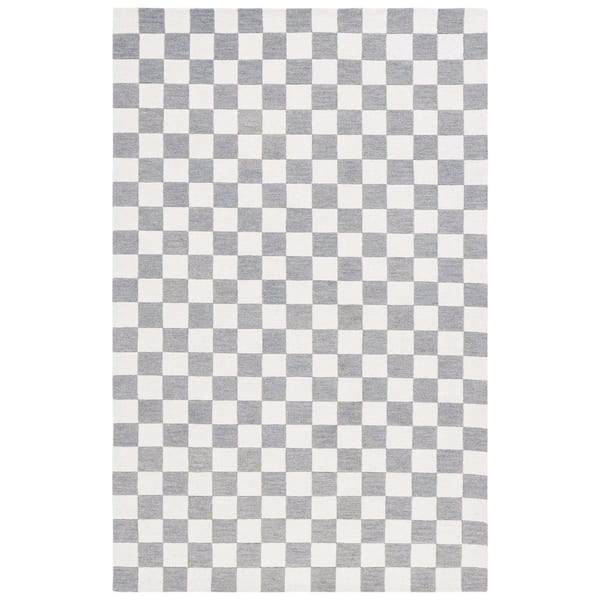 SAFAVIEH Martha Stewart Gray/Ivory 5 ft. x 8 ft. Checkered Area Rug