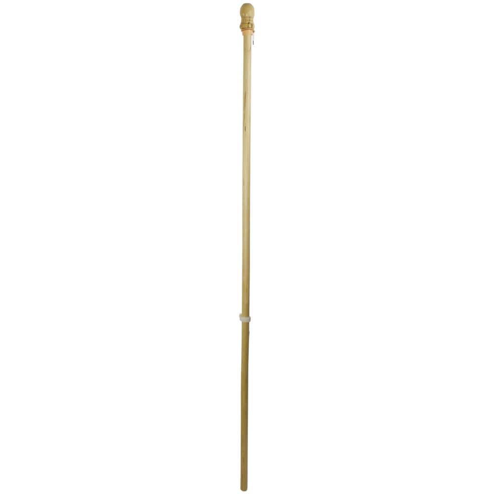 5-Foot Natural Wood Flagpole with Anti-Furling Ring and Bracket Kit