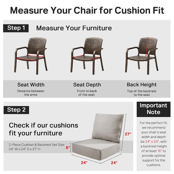 Opohoro 24 in. x 24 in. x 6in. 4-Piece Deep Seating Water & Fade