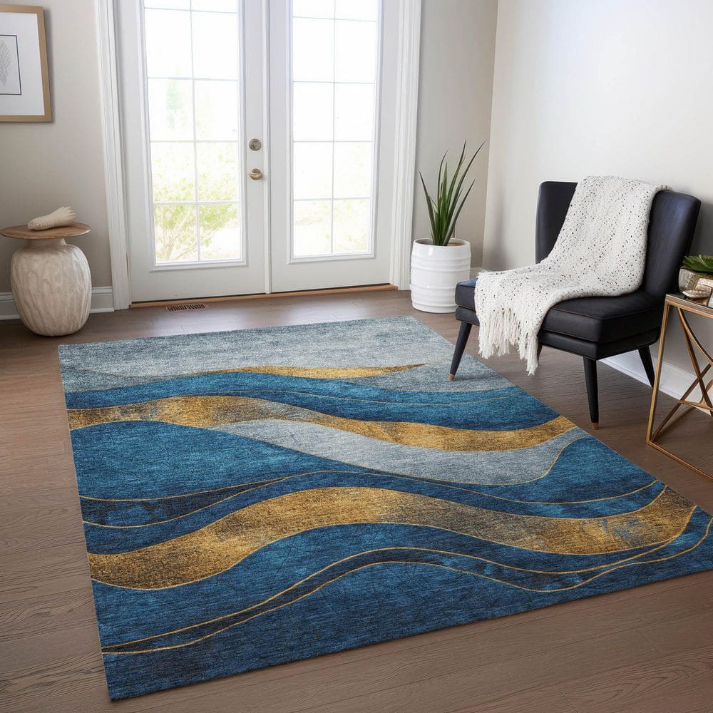 Chantille Machine Washable Indoor/Outdoor Abstract ACN1892 Blue 10 ft. x 14 ft. Accent Rug price history on PriceWatchPro