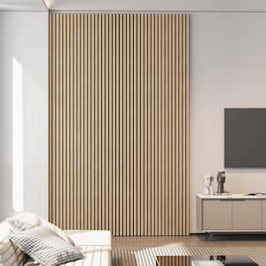 0.9 in. x 1.05 ft. x 8.86 ft. White Oak Acoustic/Sound Absorb 3 D Overlapping Wood Slat Decorative Wall Paneling 2-Pack