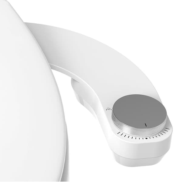 Ultra-Slim Left Handed Bidet Attachment for Toilet, Adjustable Water Pressure, Retractable Dual Nozzles