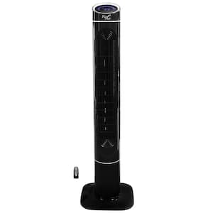 50 in. Luxury Digital 3 Speed High Velocity Tower Fan with Fresh Air Ionizer and Remote Control in Black