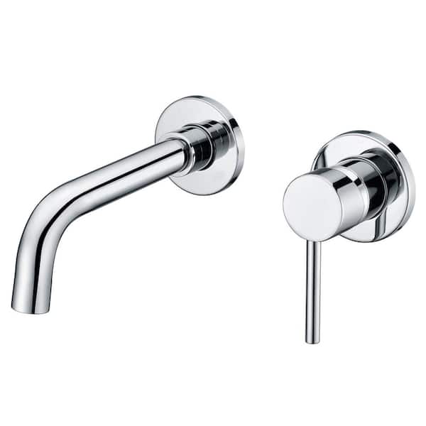 SUMERAIN Modern Single Handle Wall Mounted Bathroom Faucet in Chrome