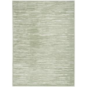 Casual Green 4 ft. x 6 ft. Abstract Contemporary Area Rug