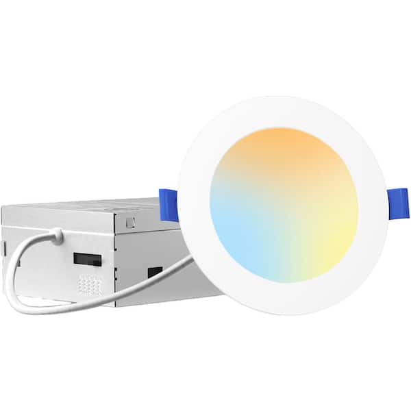 4 in. Canless Ultra-Thin 5 CCT LED Intergrated Recessed Light with (24-pack) New Construction, IC-rated, Dimmable