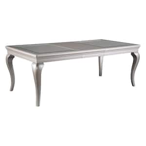 66 in.Silver Wood 4 Legs Dining Table (Seat of 6)