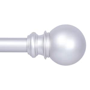 Bryce 66 in. - 120 in. Adjustable Single Curtain Rod 3/4 in. Diameter in Satin Nickel with Ball Finials