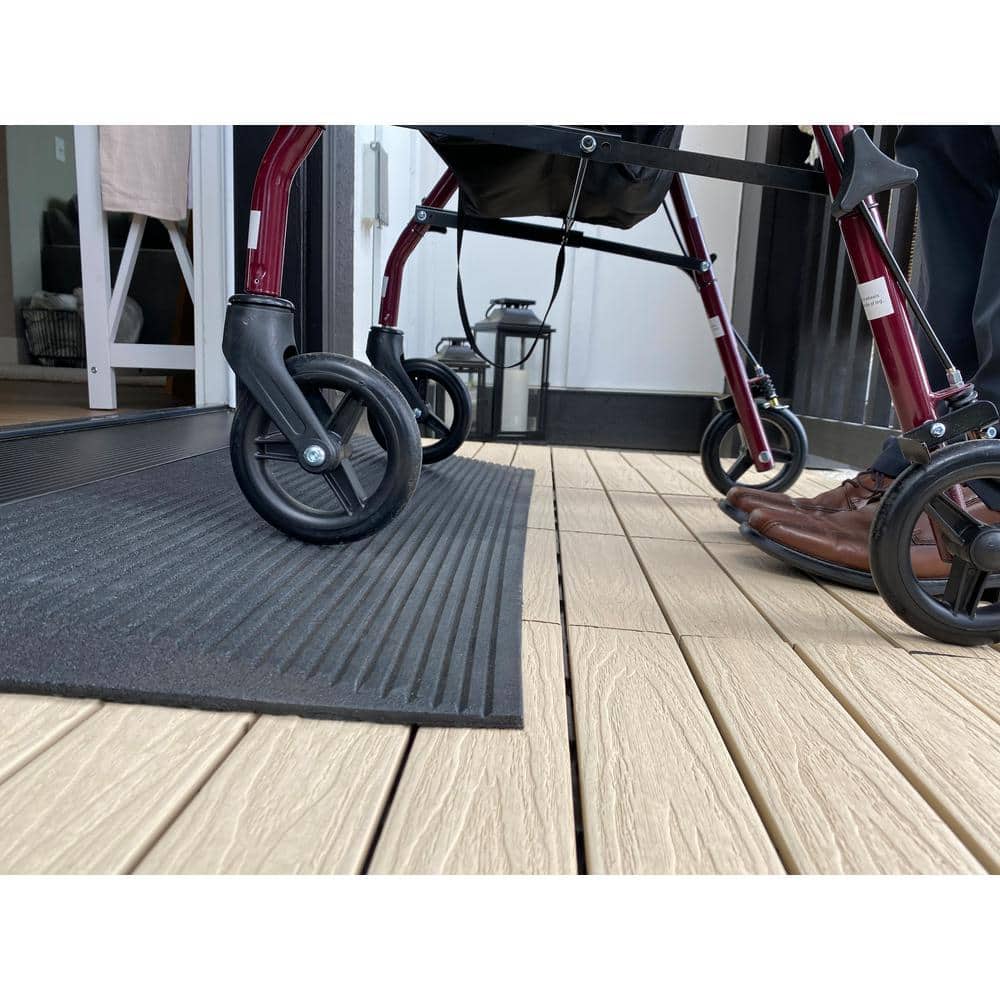 EZ-ACCESS 1.5 Inch Black Rubber Angled Entry Mat