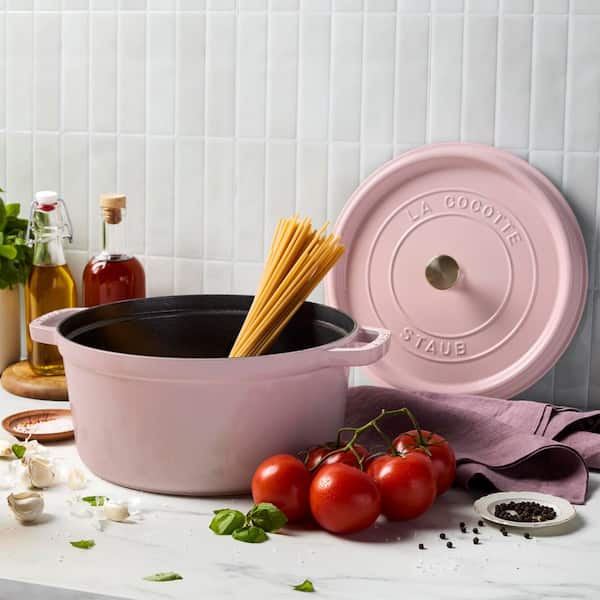 STAUB Cast Iron 7-qt Round Enameled Cast Iron Dutch Oven - Peony