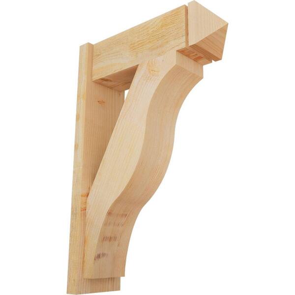 Ekena Millwork 8 in. x 36 in. x 24 in. Fuston Arts and Crafts Rough Sawn Douglas Fir Outlooker