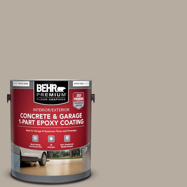BEHR PREMIUM 1 gal. #PPU18-13 Perfect Taupe Self-Priming 1-Part Epoxy Satin Interior/Exterior Concrete and Garage Floor Paint