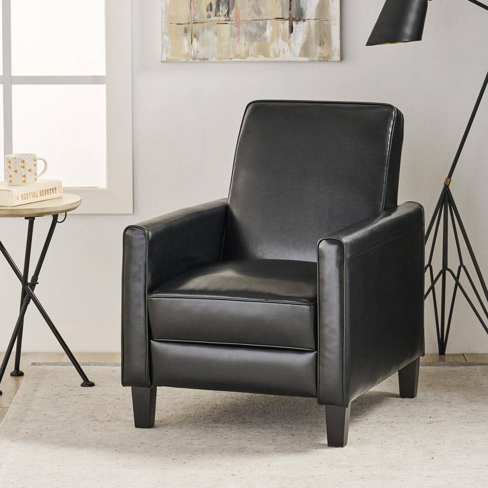 Black PU Leather Classic Push Back Recliner Accent Armchair for Living Room, Bedroom and Office price history on PriceWatchPro
