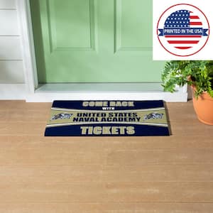 US Naval Academy 28 in. x 16 in. PVC "Come Back With Tickets" Trapper Door Mat